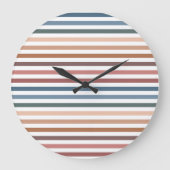 Minimalist Muted Rainbow Lines Große Wanduhr (Vorderseite)