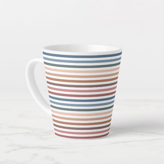 Minimalist Muted Rainbow Lines Milchtasse (Linke Ecke)
