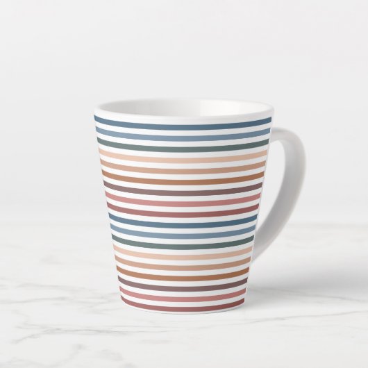 Minimalist Muted Rainbow Lines Milchtasse (Rechte Ecke)