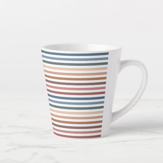 Minimalist Muted Rainbow Lines Milchtasse (Rechts)