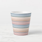 Minimalist Muted Rainbow Lines Milchtasse (Vorderseite)