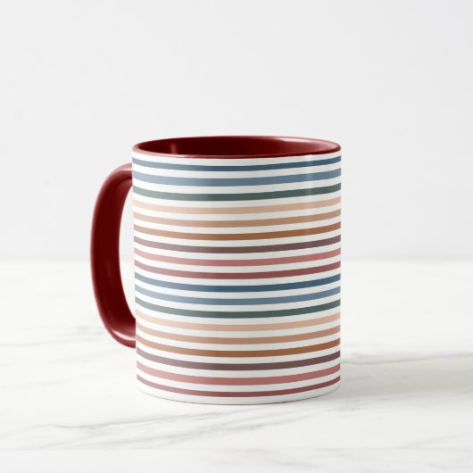Minimalist Muted Rainbow Lines Tasse (Vorderseite Links)