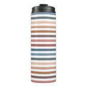 Minimalist Muted Rainbow Lines Thermosbecher (Vorderseite)