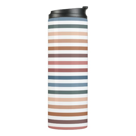 Minimalist Muted Rainbow Lines Thermosbecher (Nach links gedreht)