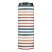 Minimalist Muted Rainbow Lines Thermosbecher (Rückseite)