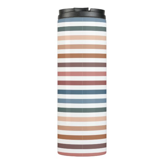 Minimalist Muted Rainbow Lines Thermosbecher (Rückseite)