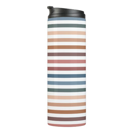 Minimalist Muted Rainbow Lines Thermosbecher (Nach rechts gedreht)