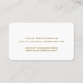 Minimalist Name in Modern Font  Telefonnummerkarte (Rückseite)