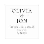 Minimalist Names and return address Wedding Gummistempel (Prägung)