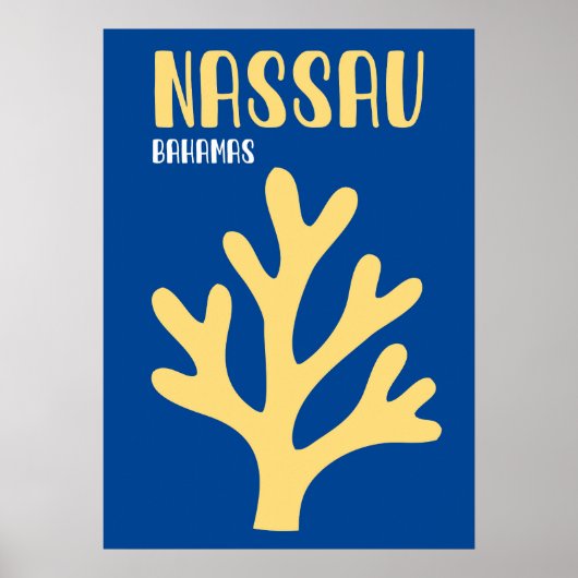 Minimalist Nassau Poster – Tropical Bahamas Wall (Vorne)