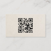 Minimalist Natural Beige Black QR code Networking Visitenkarte (Vorderseite)