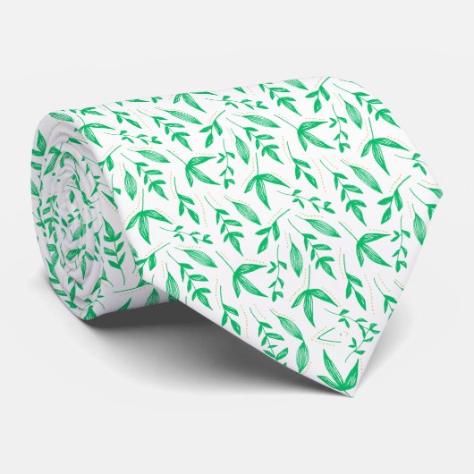 Minimalist nature | Green leaves Pattern  Krawatte (Gerollt)
