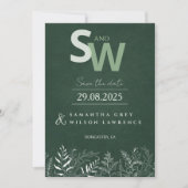 Minimalist Nature-inspired Leafy Save the Date Einladung (Vorderseite)