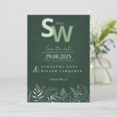 Minimalist Nature-inspired Leafy Save the Date Einladung (Stehend Vorderseite)