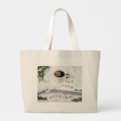 Minimalist Nature Landscape Canvas Tote Bag Jumbo Stoffbeutel (Rückseite)
