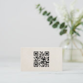 Minimalist Natürliches Beige Schwarzer QR-Code Net Visitenkarte (Stehend Vorderseite)