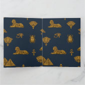 Minimalist Navy & Antique Gold Egyptian Pattern Karte (Innenseite)