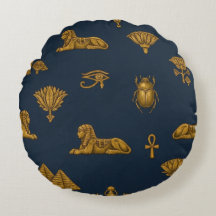 Minimalist Navy & Antique Gold Egyptian Pattern