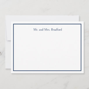 Minimalist Navy Blau Personalisierter Name Mitteilungskarte