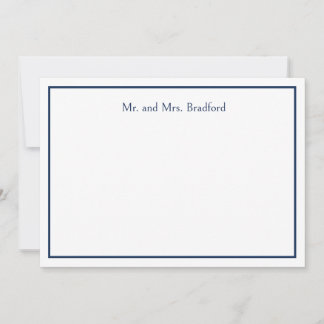 Minimalist Navy Blau Personalisierter Name Mitteilungskarte