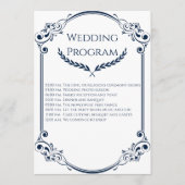 Minimalist Navy Blue and White Wedding Program Programm (Vorderseite)