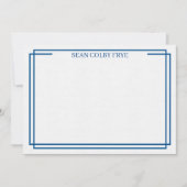 Minimalist Navy Blue Border Note Card Stationery (Vorderseite)