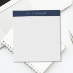 Minimalist Navy Blue Elegant Monogram Notizblock<br><div class="desc">Create your own personalized notepad with elegant monogram name and minimalist navy blue color design.</div>