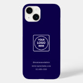 Minimalist Navy Blue Logo iphone case (Rückseite)