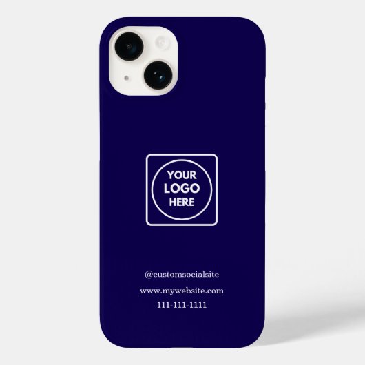 Minimalist Navy Blue Logo iphone case (Rückseite)
