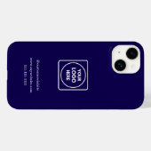 Minimalist Navy Blue Logo iphone case (Rückseite (Horizontal))