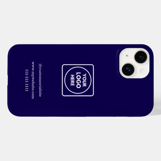 Minimalist Navy Blue Logo iphone case (Rückseite (Horizontal))