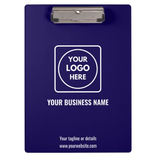 Minimalist Navy Blue Logo Pro clipboard Klemmbrett (Vorderseite)