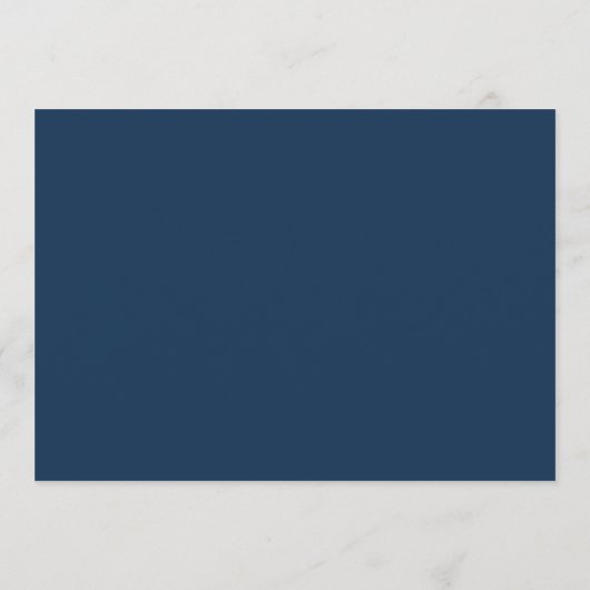 Minimalist Navy Border Personalized Script Mitteilungskarte (Rückseite)