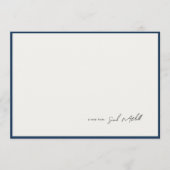Minimalist Navy Border Personalized Script Mitteilungskarte (Vorderseite)