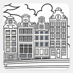 Minimalist Netherlands Amsterdam  Quadratischer Aufkleber