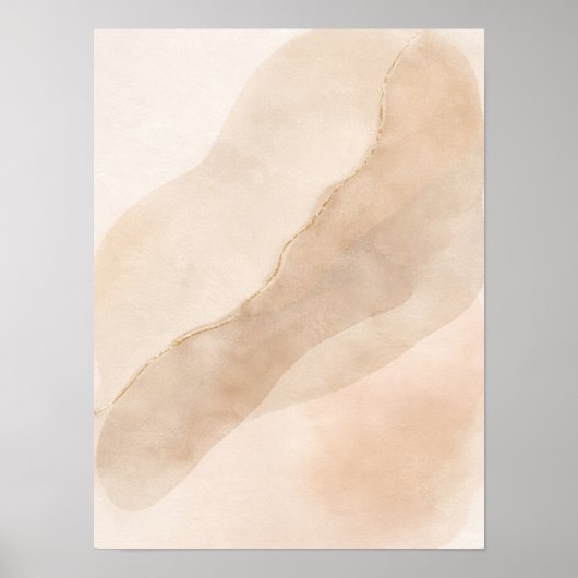 Minimalist Neutral Abstract Wall Art Poster – Beig (Vorne)