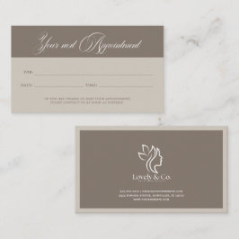 Minimalist Neutral Beige Beauty Appointment Card Terminkarte