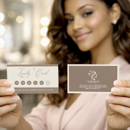 Minimalist Neutral Beige Beauty Loyalty Card  Treuekarte