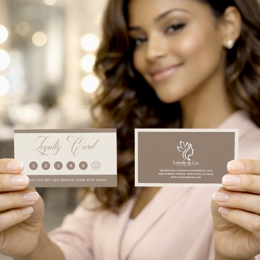 Minimalist Neutral Beige Beauty Loyalty Card  Treuekarte