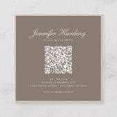 Minimalist Neutral Beige Beauty QR code  Quadratische Visitenkarte (Vorderseite)