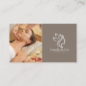 Minimalist Neutral Beige Beauty QR code  Visitenkarte (Rückseite)