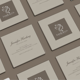 Minimalist Neutral Beige Beauty Square  Quadratische Visitenkarte