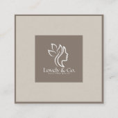 Minimalist Neutral Beige Beauty Square  Quadratische Visitenkarte (Rückseite)