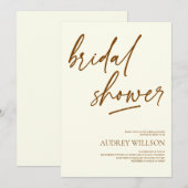 Minimalist Neutral Bridal Shower Invitation Einladung (Vorne/Hinten)