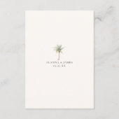 Minimalist Neutral Tropical Beach Wedding Details Begleitkarte (Rückseite)