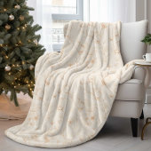 Minimalist Neutral Wildflower Fleecedecke