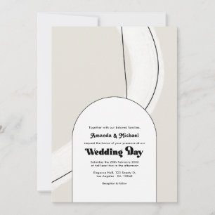 Minimalist Neutrale Geometrische Moderne Boho Hoch Einladung