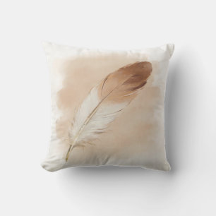Minimalist Neutraler Brauner Farbstrich Einzelne F Kissen