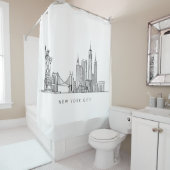 Minimalist New York City Skyline Line Art Duschvorhang (Beispiel)
