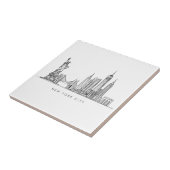 Minimalist New York City Skyline Line Art Fliese (Seite)